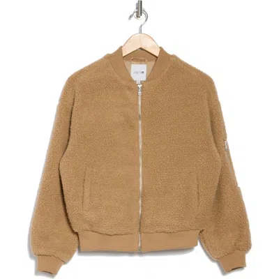 Joe's Faux Shearling Bomber Jacket In Camel