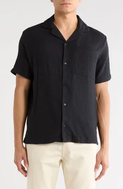 Joe's Gauze Camp Shirt In Black