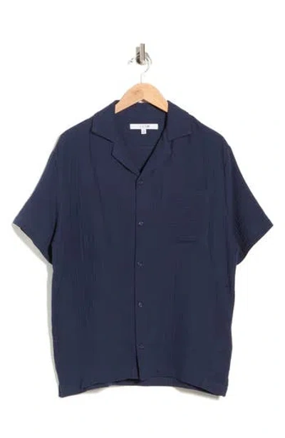 Joe's Gauze Camp Shirt In Blue