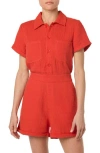 Joe's Gauze Romper In Valiant Poppy