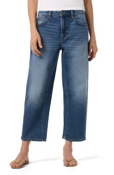 Joe's High Waist Crop Barrel Leg Jeans In Blue