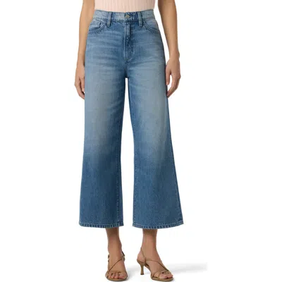 Joe's High Waist Crop Wide Leg Jeans In Blue