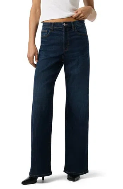 Joe's High Waist Full Length Wide Leg Jeans In Black