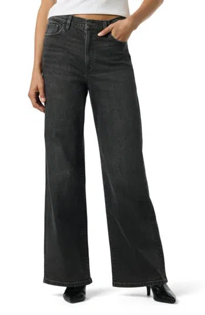 Joe's High Waist Wide Leg Jeans In Black