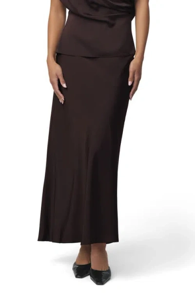 Joe's Ines Satin Maxi Skirt In Brown