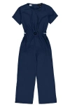 Joe's Kids' Cutout Detail Wide Leg Jumpsuit In Blue