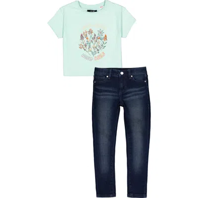 Joe's Kids' Graphic T-shirt & Skinny Jeans In Blue