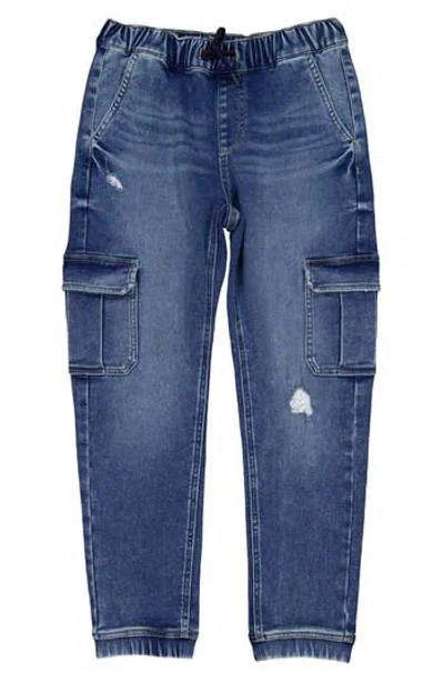Joe's Kids' Legend Knit Denim Cargo Joggers In Blue