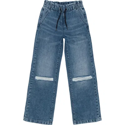 Joe's Kids' Mia Distressed Wide Leg Pull-on Jeans In Medium Wash