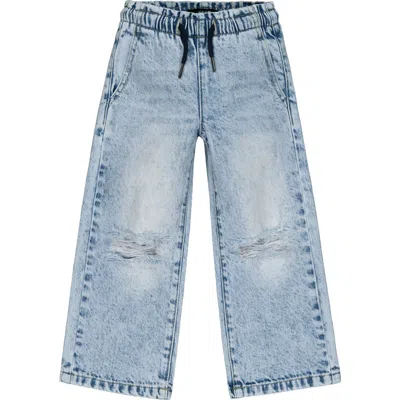 Joe's Kids' Mia Distressed Wide Leg Pull-on Jeans In White