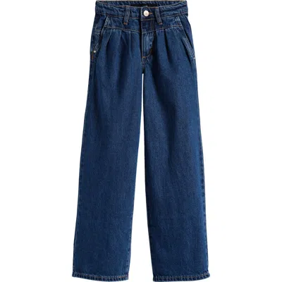 Joe's Kids' Mia Pleated High Waist Wide Leg Jeans In Blue