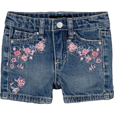 Joe's Kids' Ozzie Floral Embroidered Denim Shorts In Medium Wash