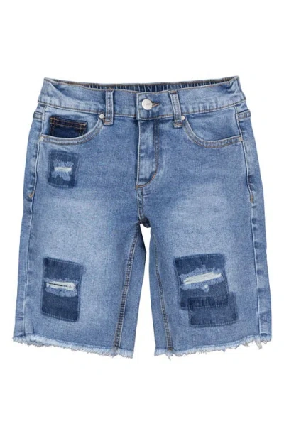 Joe's Kids' Ozzie Rip & Repair Denim Bermuda Shorts In Light Wash