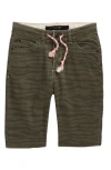 Joe's Kids' Print Raw Hem Shorts In Olive