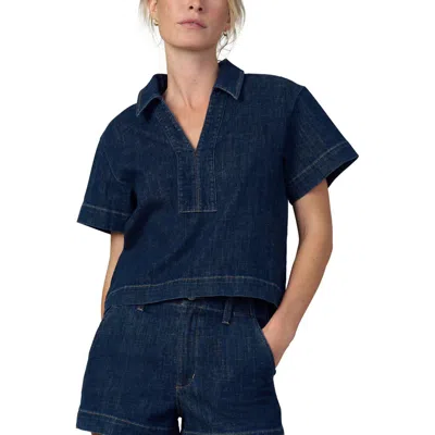 Joe's Lillian Denim Popover Top In Out Of Control
