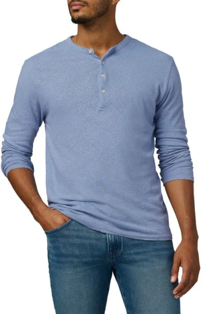 Joe's Long Sleeve Henley In Blue