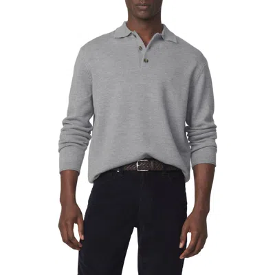 Joe's Long Sleeve Merino Wool Polo In Gray