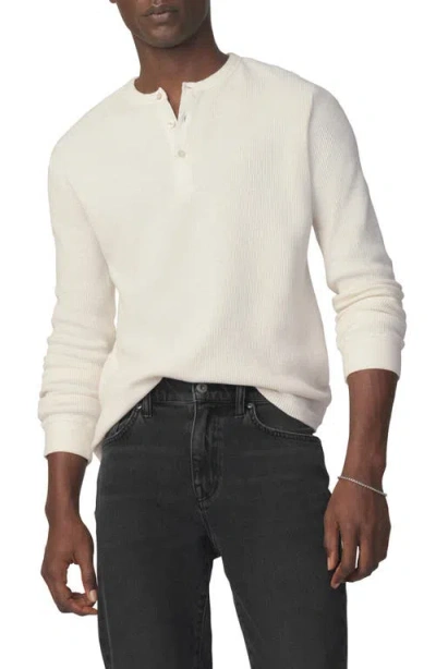Joe's Long Sleeve Waffle Henley T-shirt In White