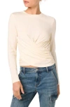 Joe's Long Sleeve Wrap Front Top In Cream