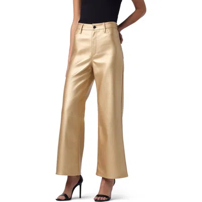 Joe's Metallic Ankle Wide Leg Jeans In Gold