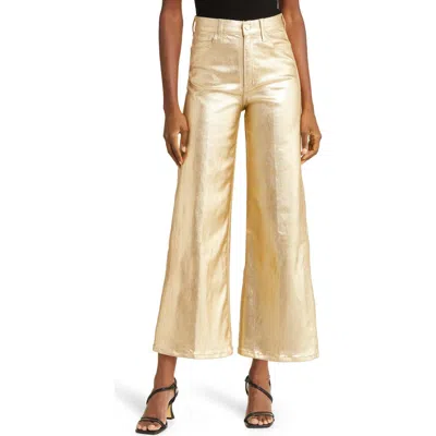 Joe's Mia Metallic High Waist Wide Leg Pants In Gold Foil