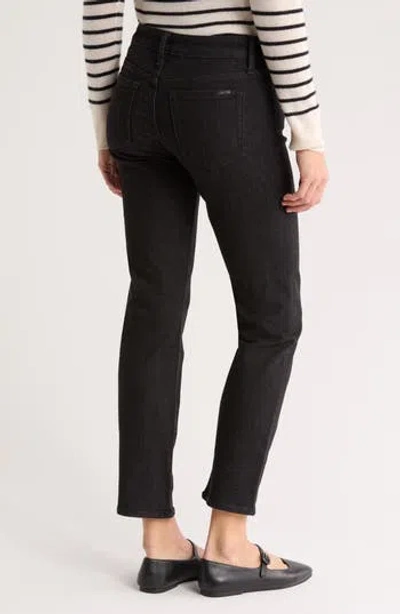 Joe's Mid Rise Straight Leg Ankle Jeans In Black Rinse