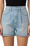 JOE'S JOE'S PLEAT FRONT HIGH WAIST DENIM SHORTS