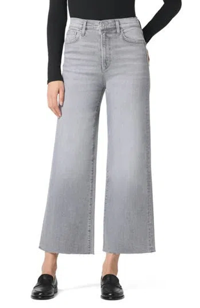 Joe's Raw Hem High Waist Ankle Wide Leg Jeans In Gray