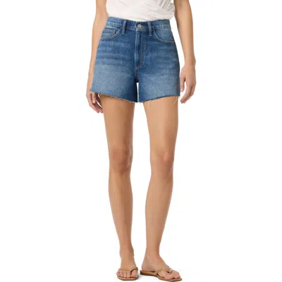 Joe's Raw Hem High Waist Relaxed Denim Shorts In Blue