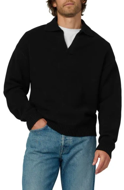 Joe's Relaxed Johnny Collar Wool Sweater In Black