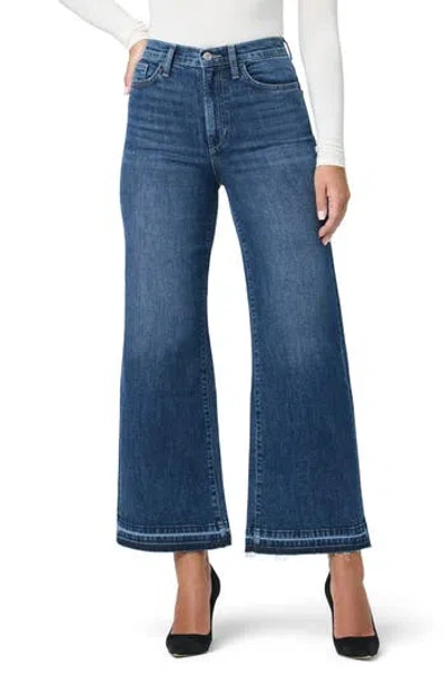 Joe's Release Hem High Waist Ankle Wide Leg Jeans In Blue