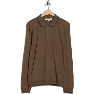 Joe's Rib Polo Sweater In Brown