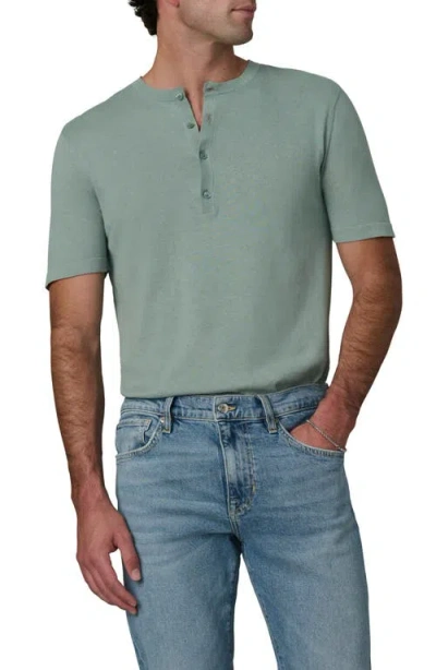 Joe's Short Sleeve Cotton Blend Henley In Green