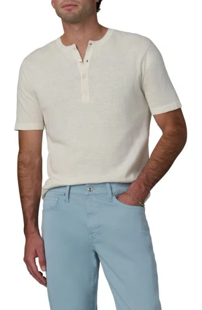 Joe's Short Sleeve Cotton Blend Henley In White