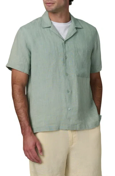 Joe's Slub Cotton Camp Shirt In Green