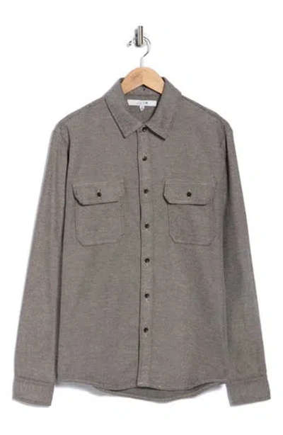 Joe's Stripe Cotton Flannel Overshirt In Gray
