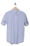 Joe's Stripe Cotton Seersucker Short Sleeve Button-up Shirt In Sailor/white