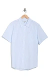Joe's Stripe Cotton Seersucker Short Sleeve Button-up Shirt In Sky Blue/white