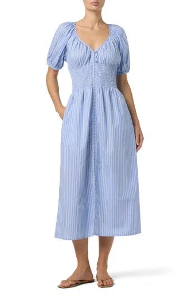Joe's Striped Cotton Maxi Dress In Blue/ White