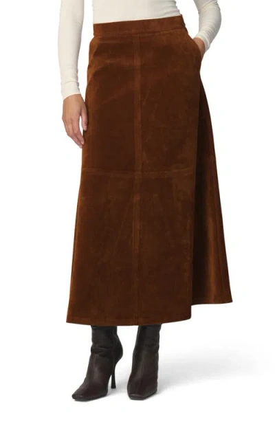 Joe's Tavi Faux Suede Midi Skirt In Brown