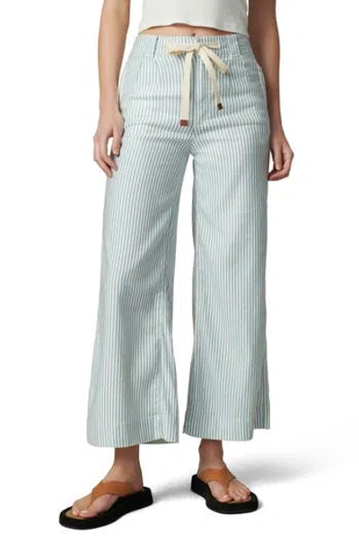 Joe's The Addison High Waist Linen Blend Ankle Wide Leg Pants In Rail Road Stripe