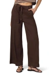 Joe's The Addison Low Rise Cotton Blend Ankle Wide Leg Pants In Brown