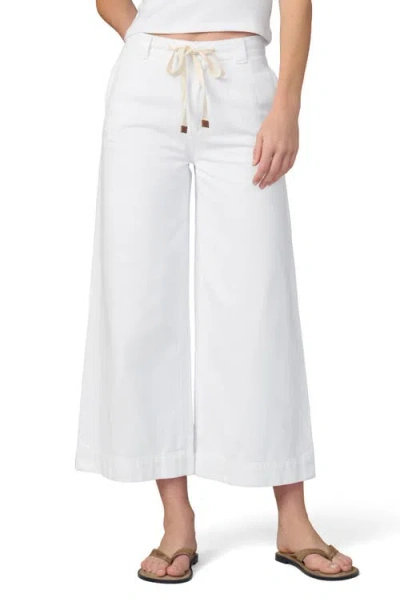 Joe's The Addison Low Rise Cotton Blend Ankle Wide Leg Pants In White