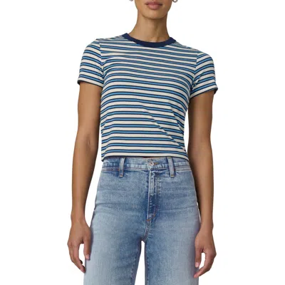Joe's The Baby Stripe Stretch Cotton Modal T-shirt In Blue