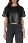 Joe's The Boxy Crop Faux Leather T-shirt In Black