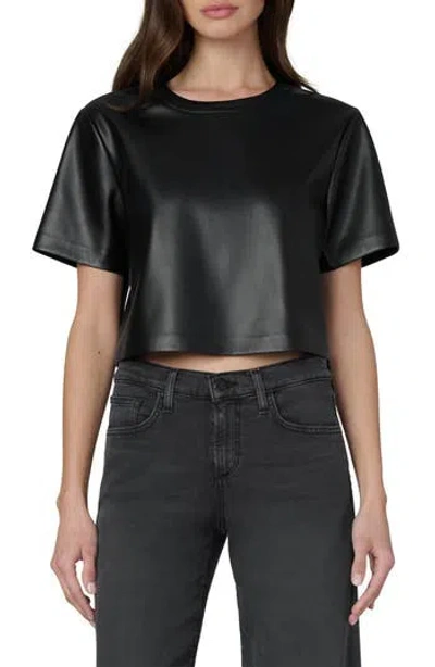 Joe's The Boxy Crop Faux Leather T-shirt In Black
