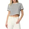 Joe's The Boxy Crop T-shirt In Milk/navy Stripe