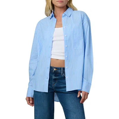 Joe's The Boyfriend Stripe Oversize Button-up Shirt In Blue