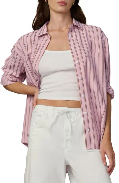 Joe's The Boyfriend Stripe Oversize Button-up Shirt In Pink