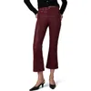 Joe's The Callie Coated High Waist Ankle Bootcut Jeans In Burgundy